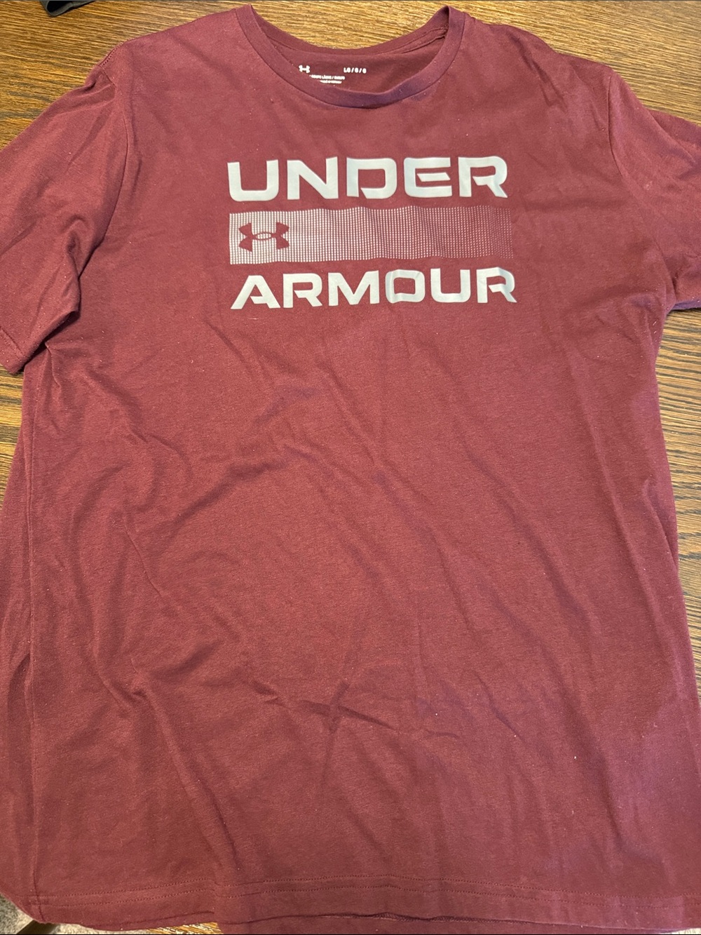 Under Armour Men's Burgundy Logo Short Sleeve Tee